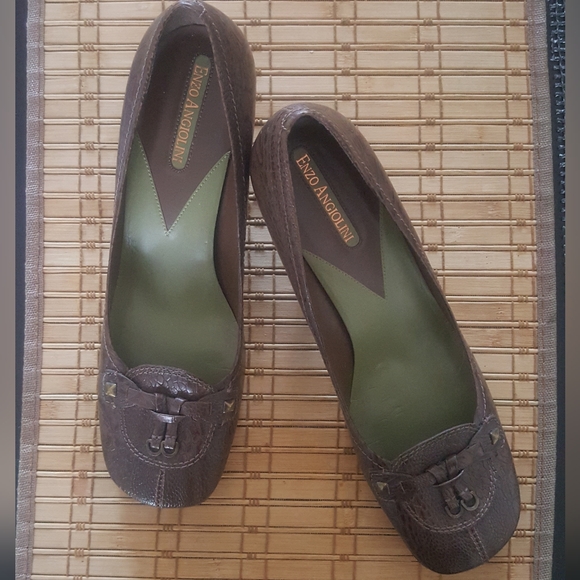 Enzo Angiolini Brown Kitten Heels 7.5 - Picture 2 of 8